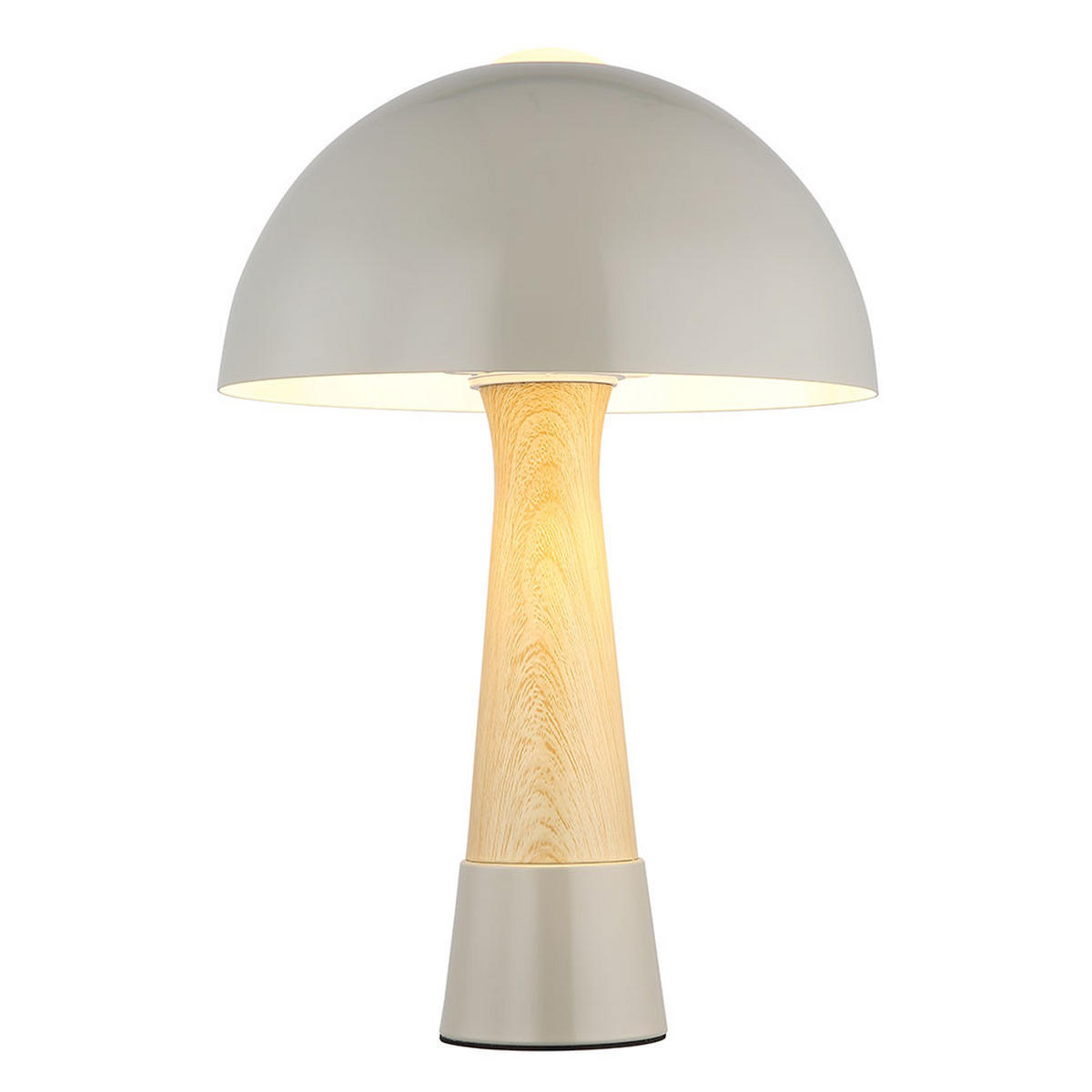 TISCHLEUCHTE Paulin Holzoptik Grau matt - Grau, Metall (25/25/36.5cm) - Nowa