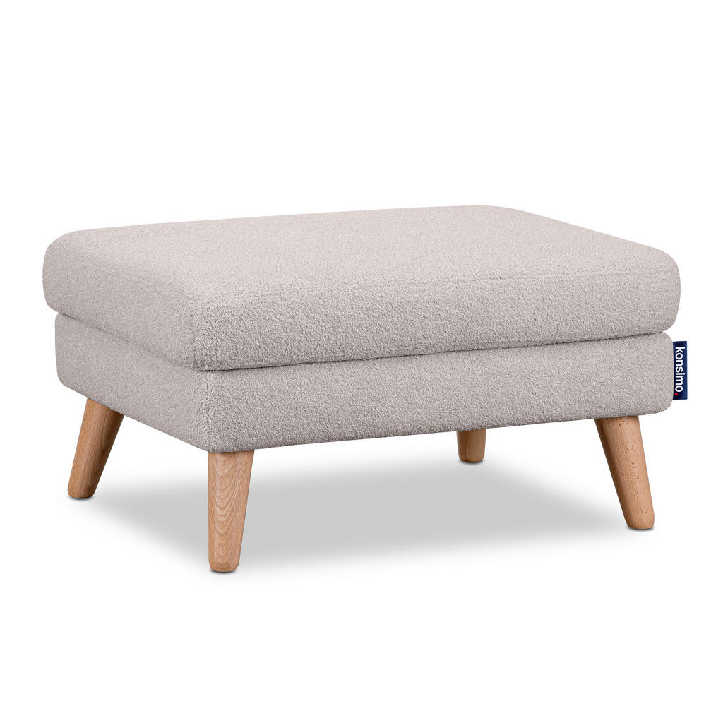 Thumbnail - Konsimo® Sitzhocker, Hellgrau, Textil, 65x46x80 cm, FSC 100%, Hergestellt in Europa, Wohnzimmer, Hocker, Sitzhocker