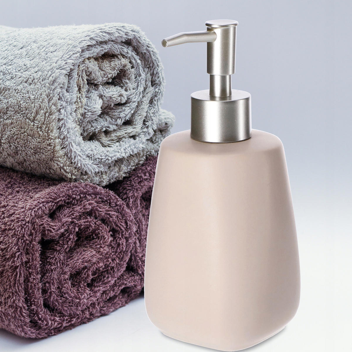 SEIFENSPENDER mit Pumpe 400 ml, beige - Beige, Keramik (8/18cm) - KADAX