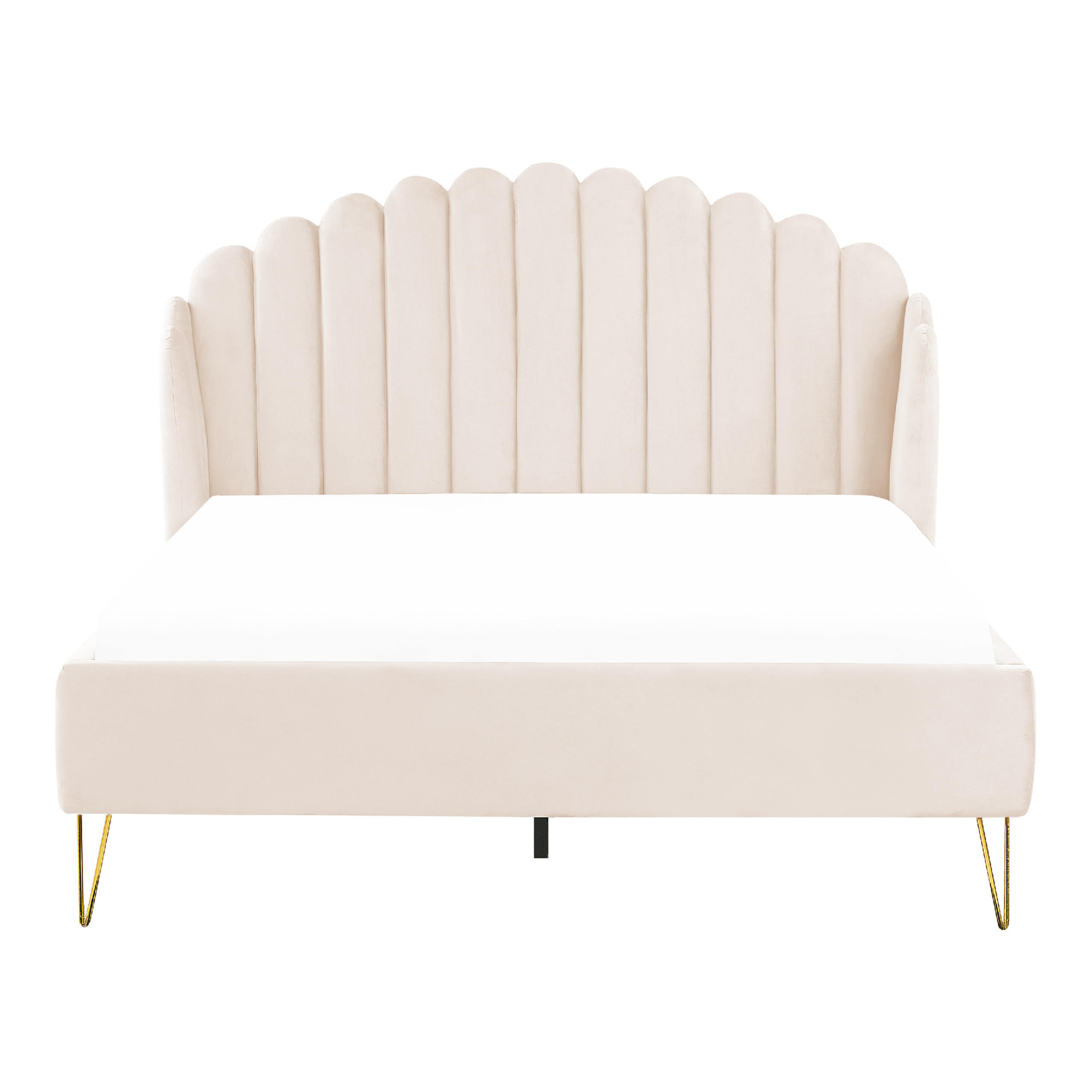POLSTERBETT 140/200cm Helles Beige Ambillou - Beige, Textil (140/200cm) - Beliani
