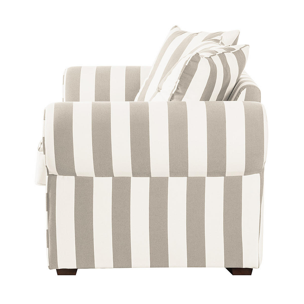 2-SITZER SOFA - Webstoff, Beige gestreift - Beige, Textil (187/88/88cm) - home24