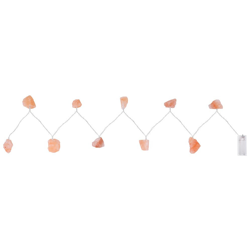 LED LICHTERKETTE Salzkristalle Rosa - Rosa, Kunststoff (165/4/4cm) - Globo Lighting