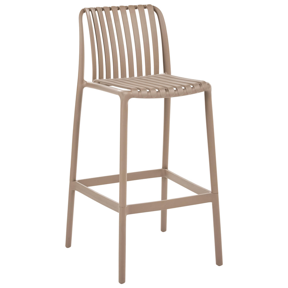 BARSTUHL 2er-Set Kunststoff Hellbraun Ariccia - Hellbraun/Braun, Kunststoff (49/104/53cm) - Beliani