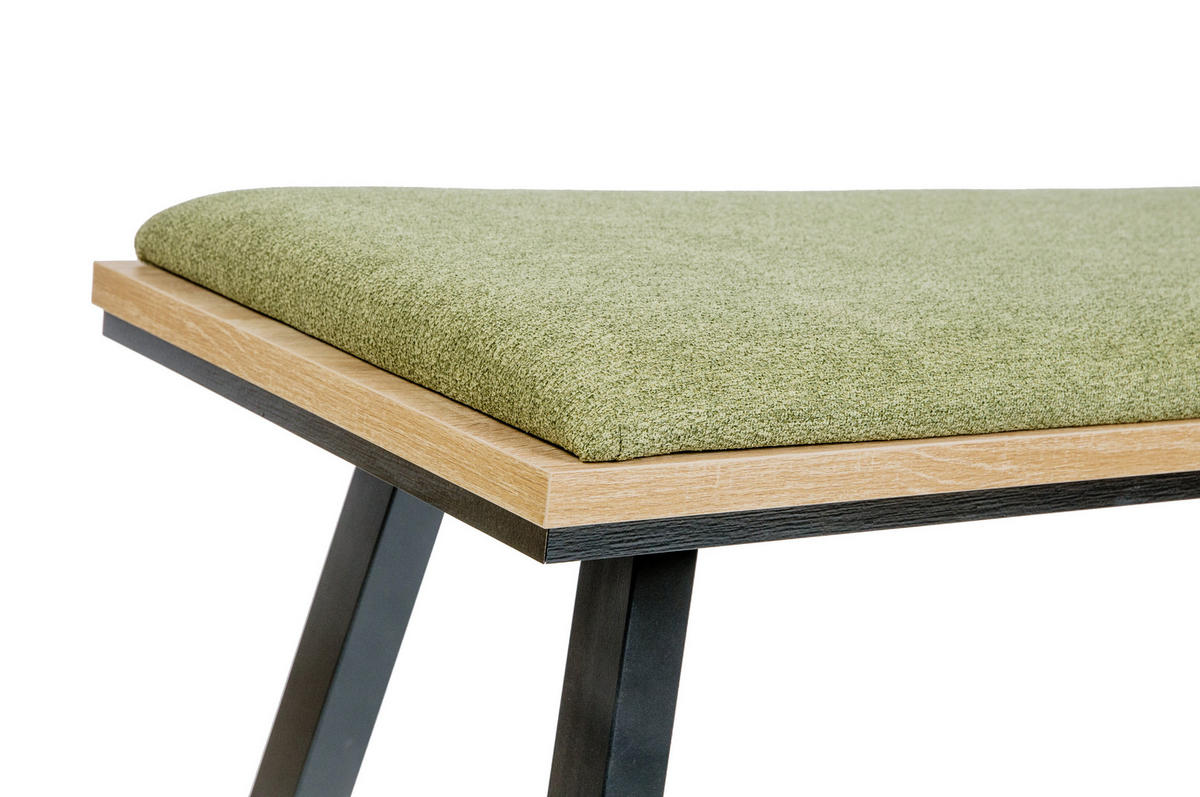 GARDEROBENBANK Die Elegante - Schwarz/Grün, Holz/Textil (45/49/125cm) - Kundler Home