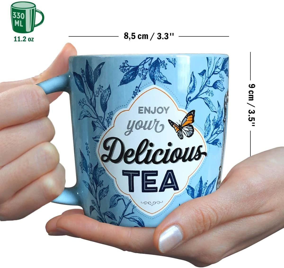 KAFFEETASSE 330 ml Home & Country Always Time for a Tea - Multicolor, Keramik (0.33L) - Nostalgic-Art