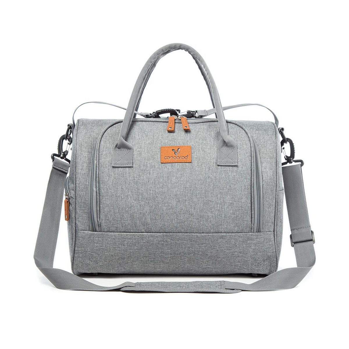 WICKELTASCHE Jossie grau Wickelunterlage, viele Fächer, Tragegriffe, verstellbarer Schultergurt - Grau, Textil (20/28/38cm) - Cangaroo