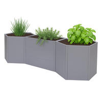 HOCHBEET 3er-Set 77x286x88cm Grau - Grau, Metall (286/77/88cm) - PROREGAL