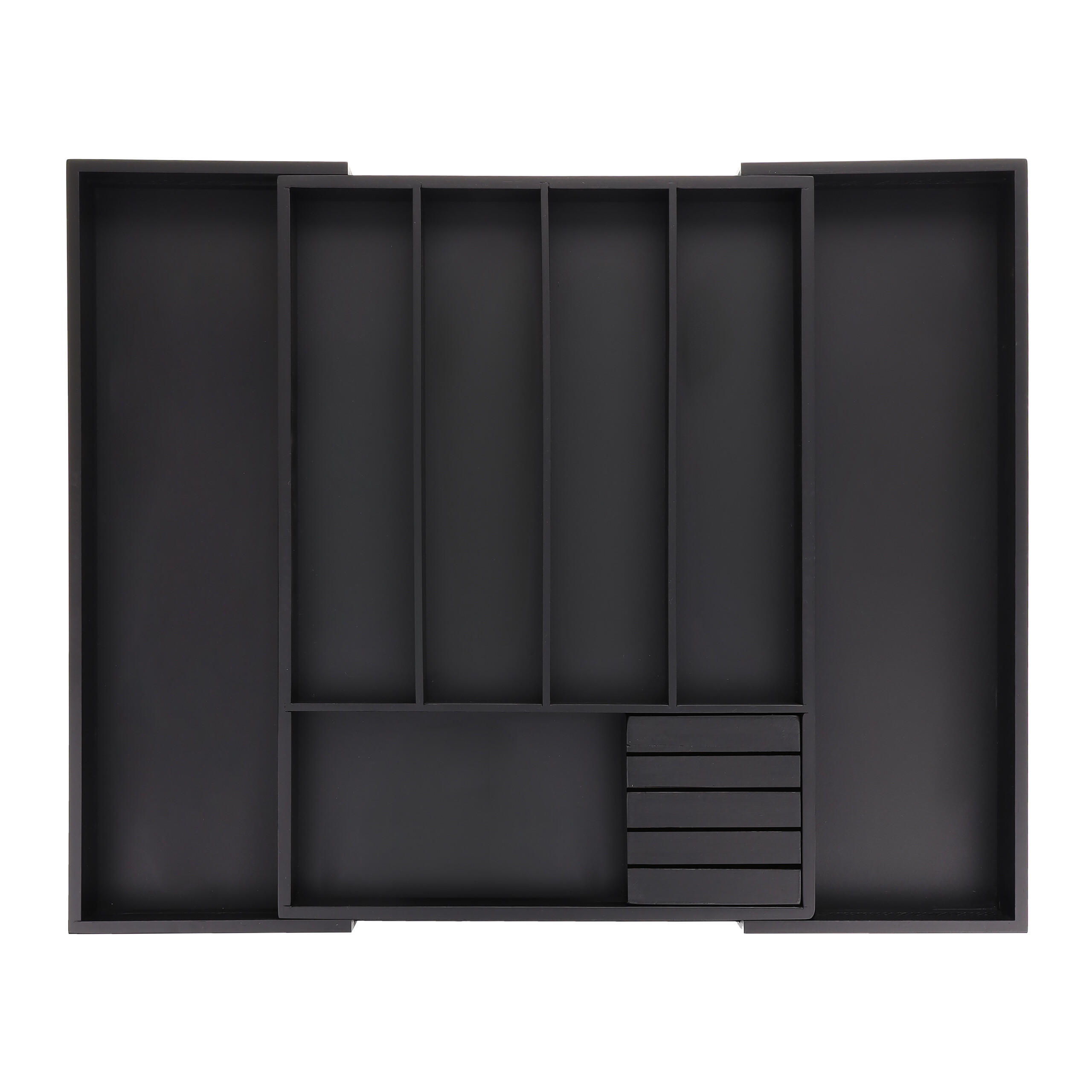 BESTECKKASTEN - Schwarz, Holz/Holzwerkstoff (32.5/5/44.5cm) - Relaxdays