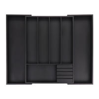 BESTECKKASTEN - Schwarz, Holz/Holzwerkstoff (32.5/5/44.5cm) - Relaxdays