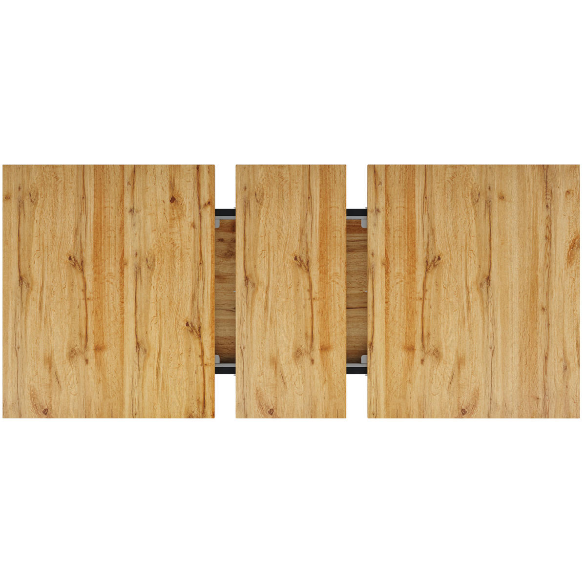 AUSZIEHTISCH aus MDF und Metall 120(160)x80x76 cm Holzoptik mit höhenverstellbaren Füßen und flügelförmigen Beinen - Naturfarben, Holzwerkstoff (120/80/76cm) - Modfu