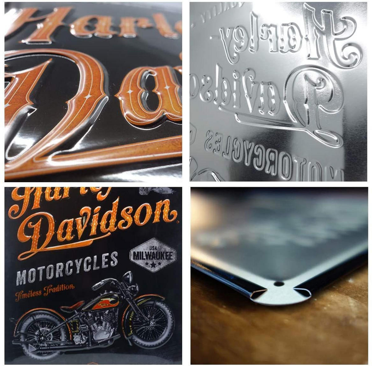 BLECHSCHILD 30/40 cm Harley-Davidson Timeless Tradition - Multicolor, Metall (30/40/0.2cm) - Nostalgic-Art