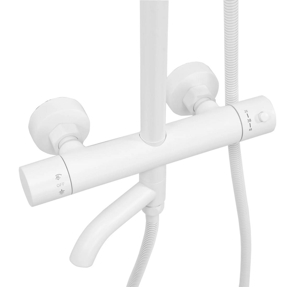 THERMOSTAT Duschset Rea Lungo White Matt Matt - Weiß, Metall (26.5/117/45cm) - REA