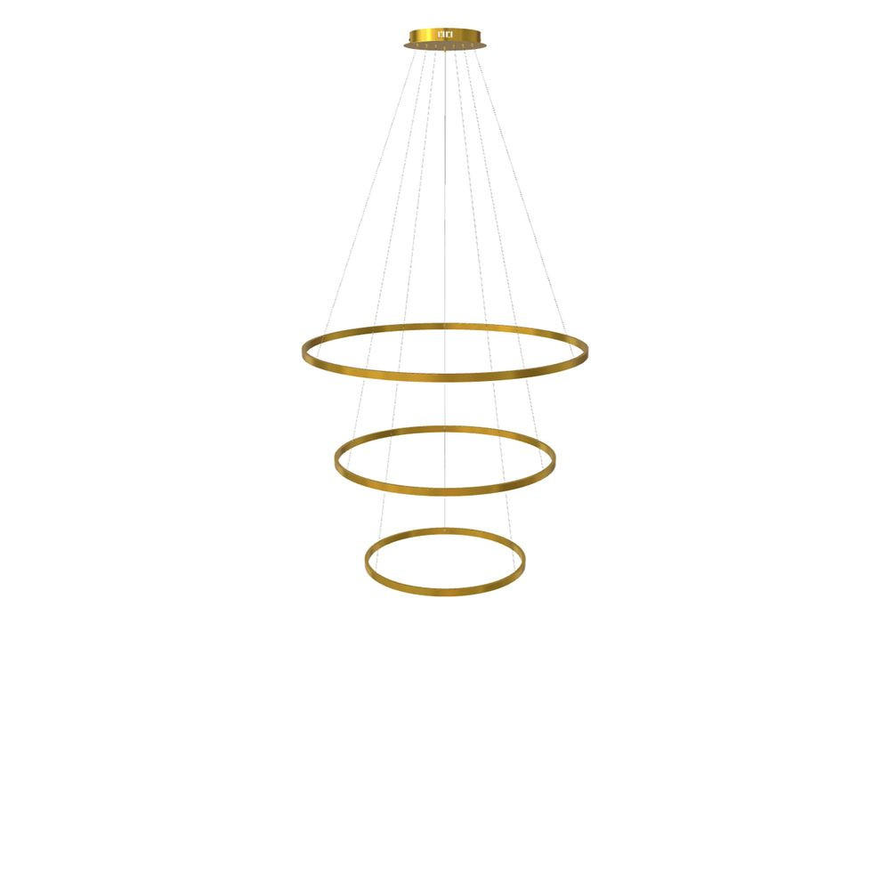 LED-HÄNGELAMPE 3er Ring Gold Ø 100 | 80 | 60cm - Goldfarben, Metall (1.3/100/3.3cm) - s.luce