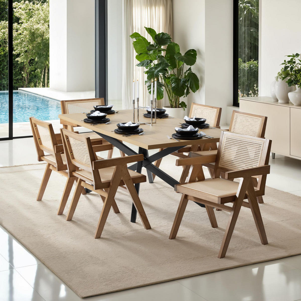 ARMLEHNSTUHL Lissy,59 x 56,5 x 82,5 cm, Belastbarkeit 120 kg,Eiche hell - Eichefarben, Holz (59.5/82.5/56.5cm) - tectake