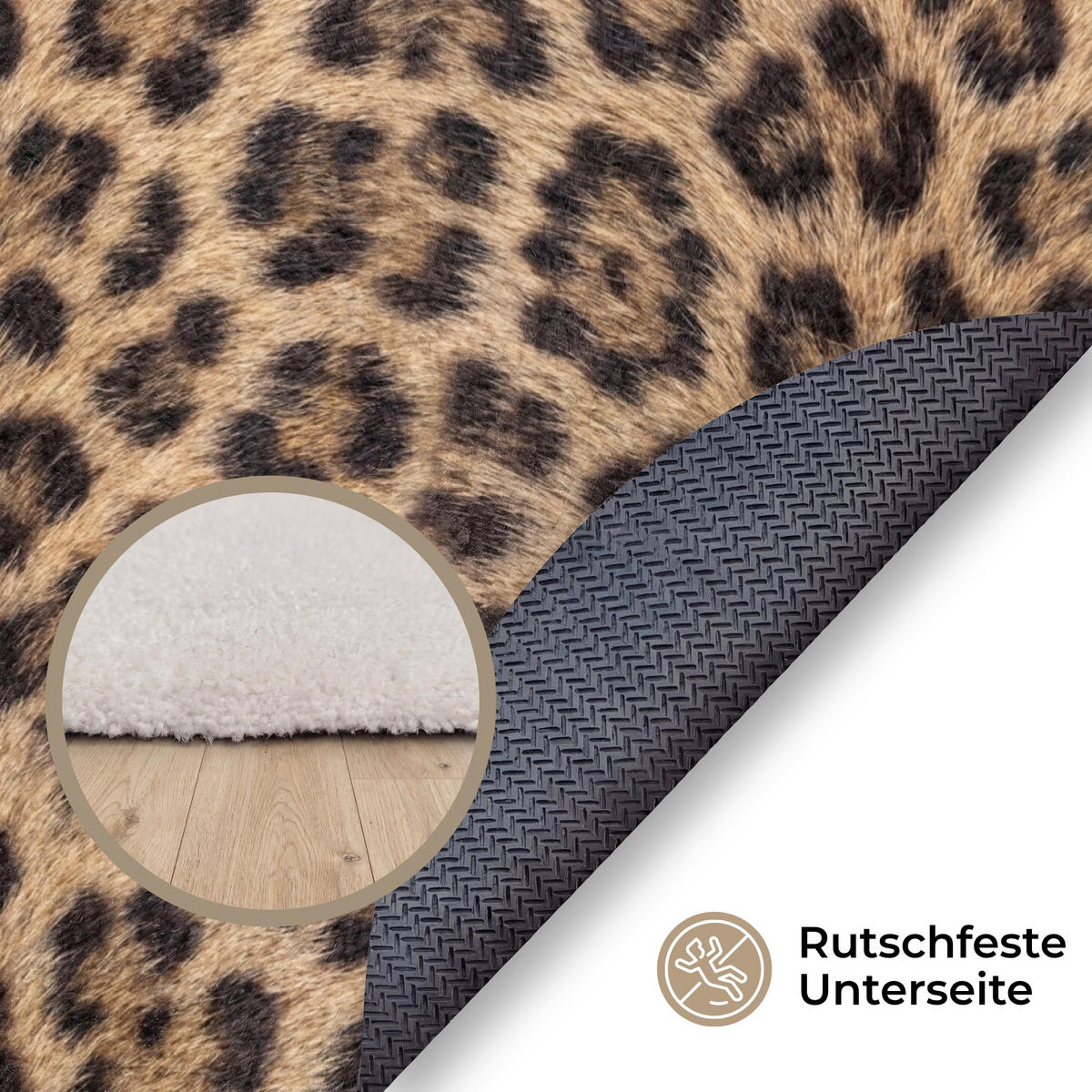 TEPPICH - Leopard - Mantel - Klassisch - Braun - 150x150 cm - Braun, Kunststoff/Textil (150/0.4cm) - OnlyWow