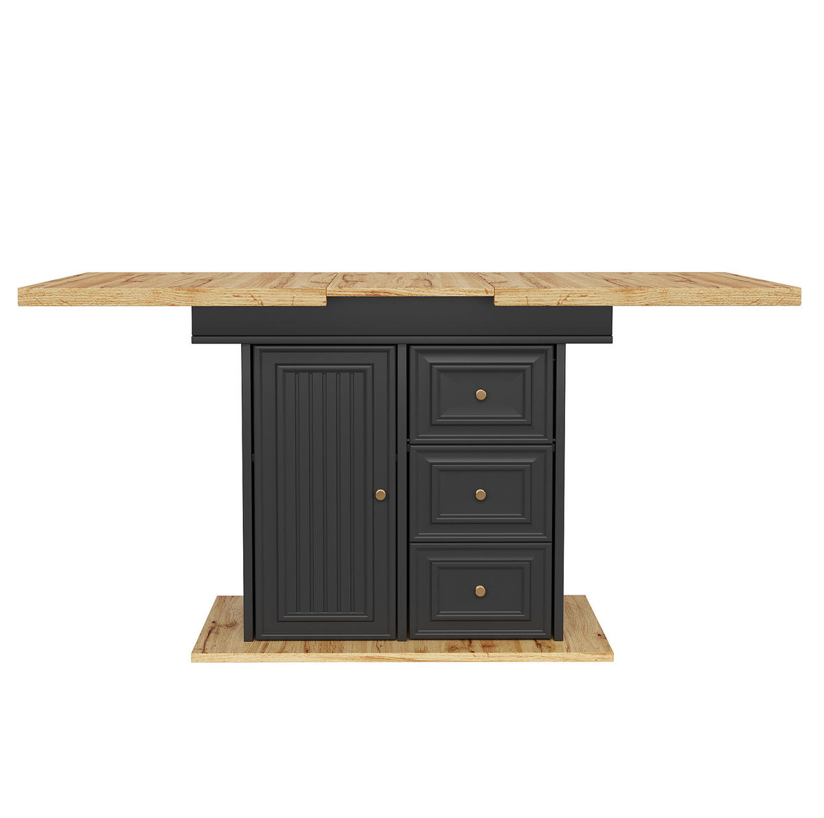 JEDÁLENSKÝ stôl 110/140/80/75 cm prírodné drevo, rozkladací s úložným priestorom - svetlohnedá, kompozitné drevo (110/80/75cm) - BEAOK