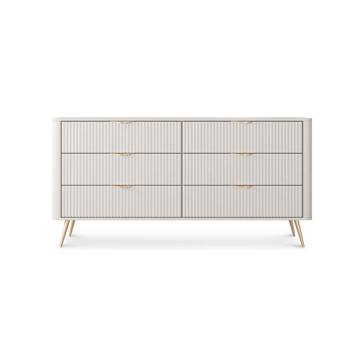 KOMMODE Laanti Beige - Hellgrau, Holzwerkstoff (163.2/81.2/38cm) - Pillovely