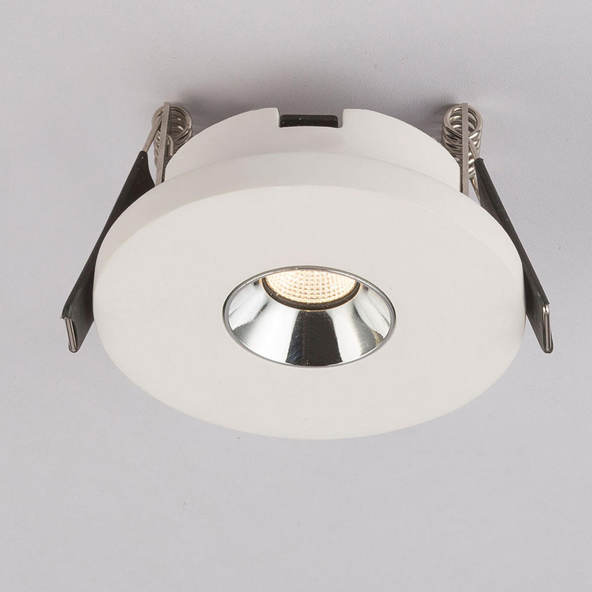 LED EINBAUSTRAHLER Christine Gips Weiß Chrom 2er Set - Weiß, Metall (9/6/9cm) - Globo Lighting