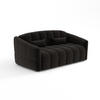 SCHLAFSOFA GERADE Bouclé-Stoff Dunkles Anthrazit 225cm - Anthrazit, Textil (225/88/108cm) - Sia Home