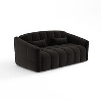 SCHLAFSOFA GERADE Bouclé-Stoff Dunkles Anthrazit 225cm - Anthrazit, Textil (225/88/108cm) - Sia Home