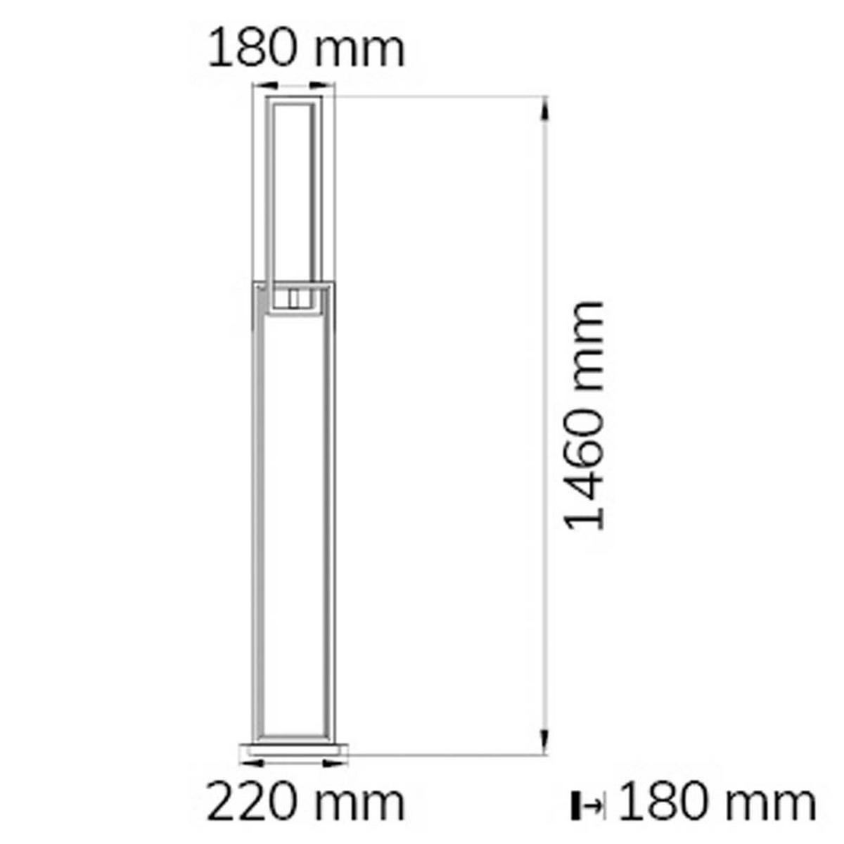 LED STEHLEUCHTE Metall Silber Matt - Silberfarben, Metall (22/18/146cm) - Wofi