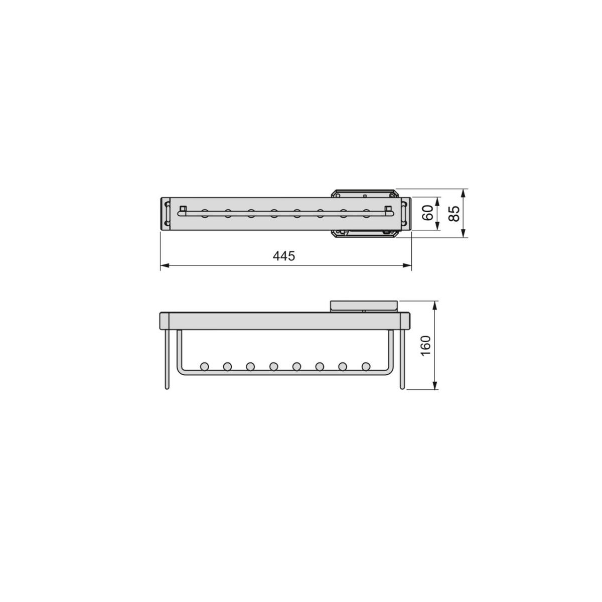 KLEIDERSTANGE Ausziehbarer Moka für Schränke, Mokka, Kunststoff und Aluminium - Mokka, Kunststoff (44.5cm) - EMUCA
