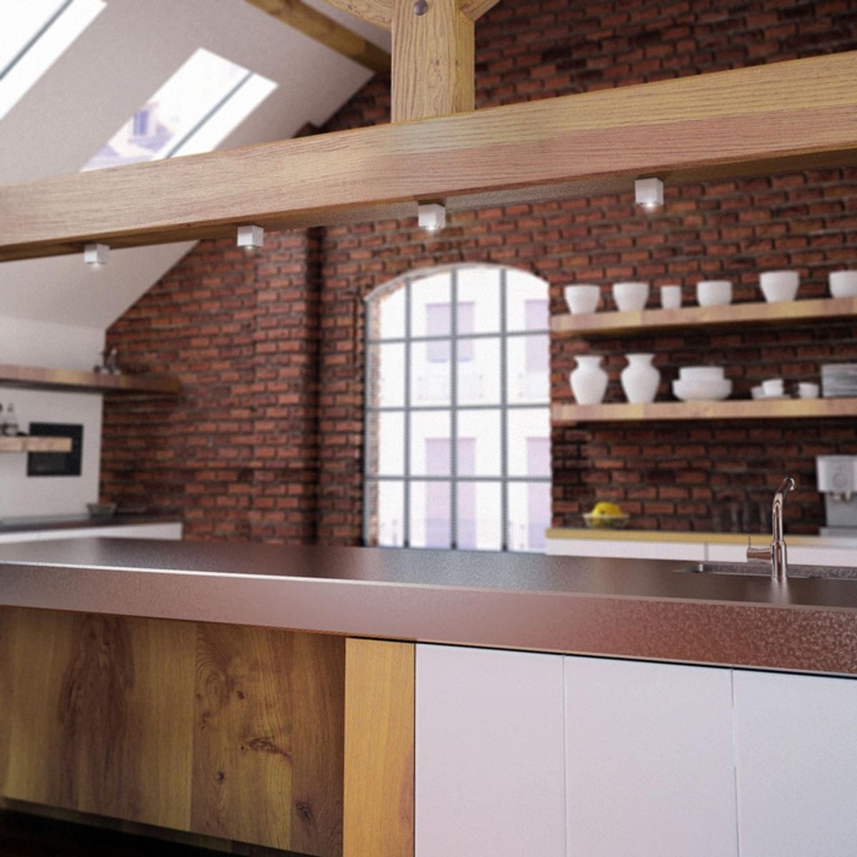 DECKENLEUCHTE BERIT I Aluminium 50 W - Silberfarben, Metall (88/88/93cm) - Rendl