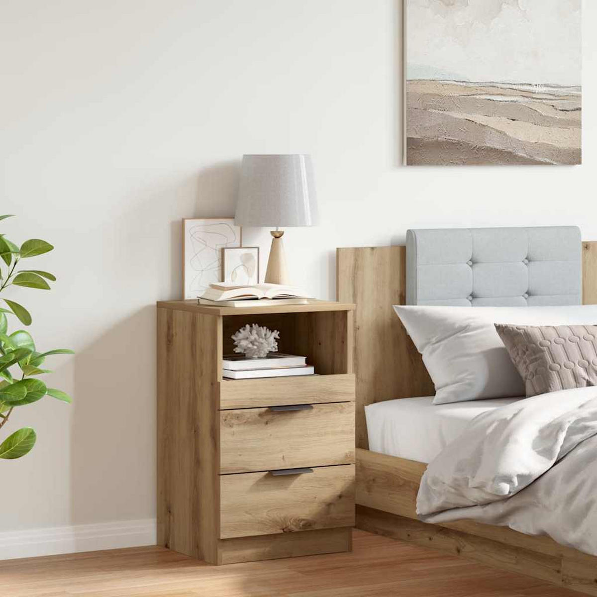 NACHTTISCH Artisan-Eiche 40/36/65 Cm Holzwerkstoff - Braun, Holzwerkstoff (36/65/40cm) - vidaXL