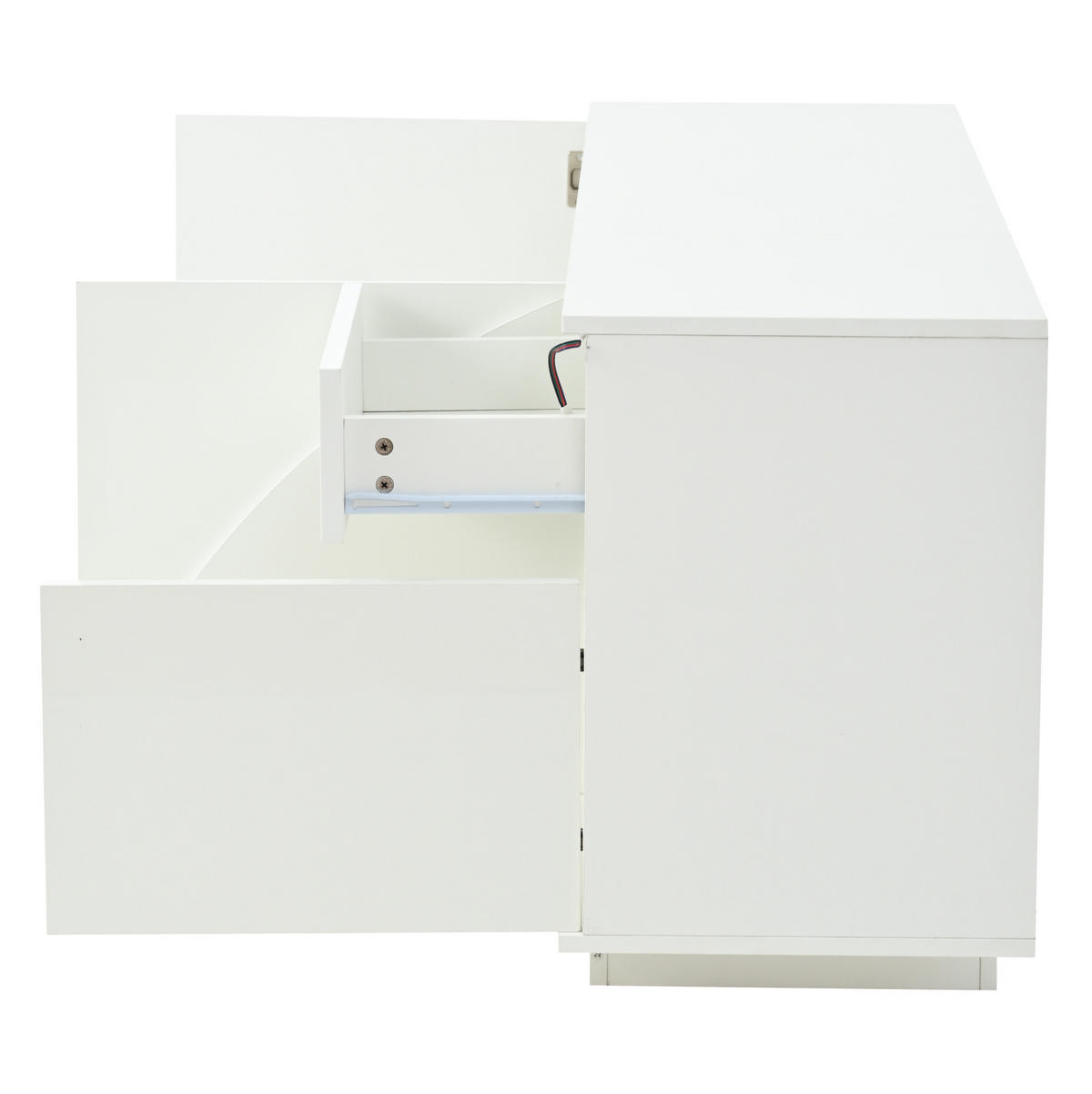 SIDEBOARD 140/40/60 cm Weiß aus MDF mit LED - Weiß, Holzwerkstoff (40/60/140cm) - OKMYHOME