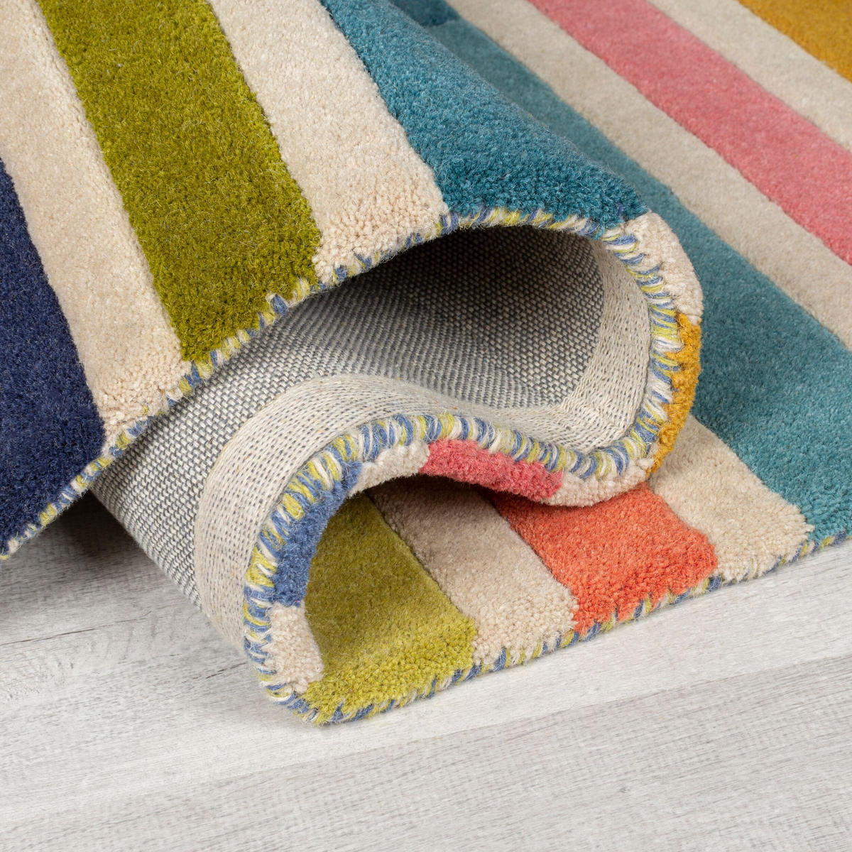 WOLLTEPPICH Streifendesign DERWENT GEMMA, Multi 120x170 cm - Multicolor, Textil (120/170cm) - KADIMA DESIGN