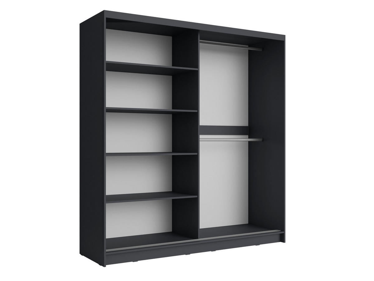 KLEIDERSCHRANK Graphit 200/215/60 - Graphitfarben, Holzwerkstoff (200/215/60cm) - RAUMHIRSCH FURNITURE