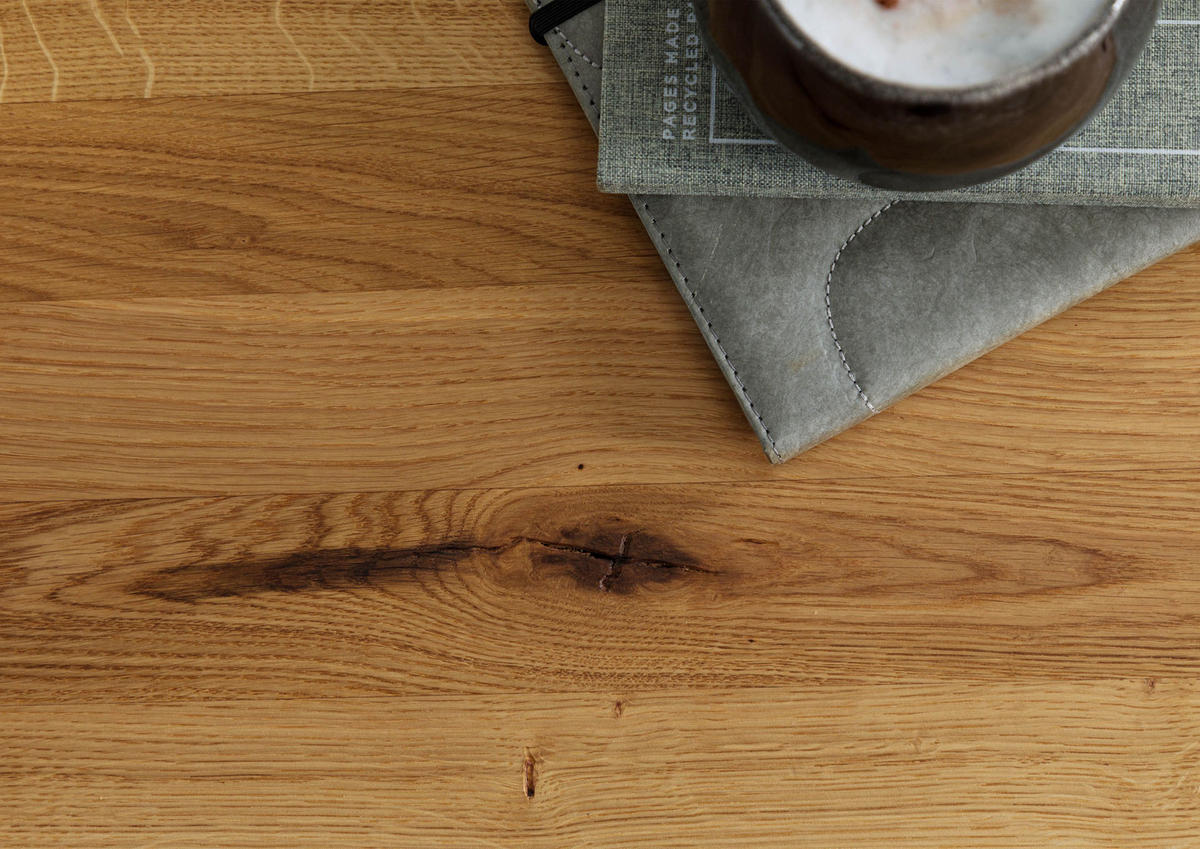 COUCHTISCH Wildeiche mit Glasboden 120x70x44 natur geölt STARNBERG #25 - Naturfarben, Holz (120/70/44cm) - Massivmoebel24