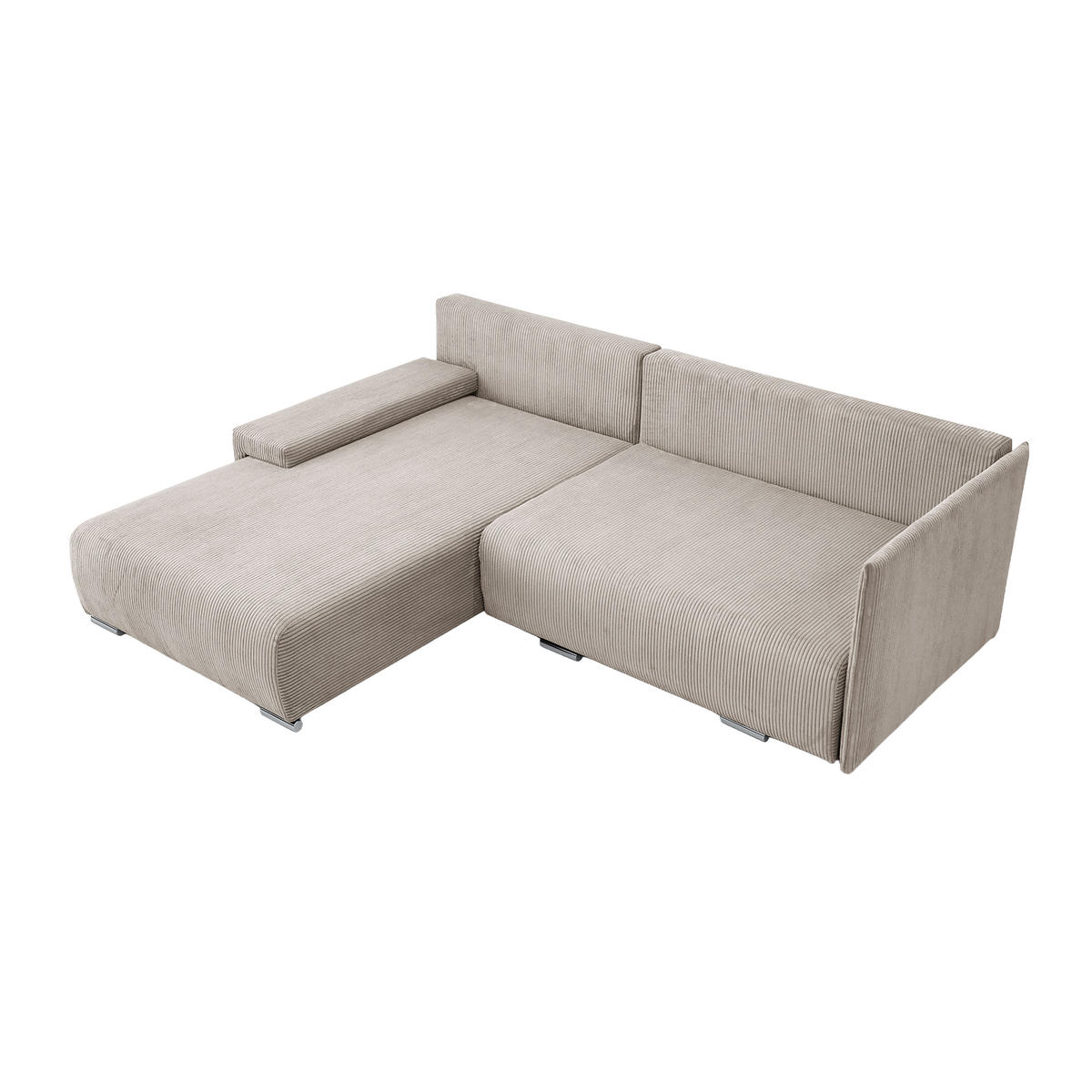 ECKSOFA TRAWANGA L mit Schlaffunktion, Creme - Creme, Textil (246/188cm) - Fedve
