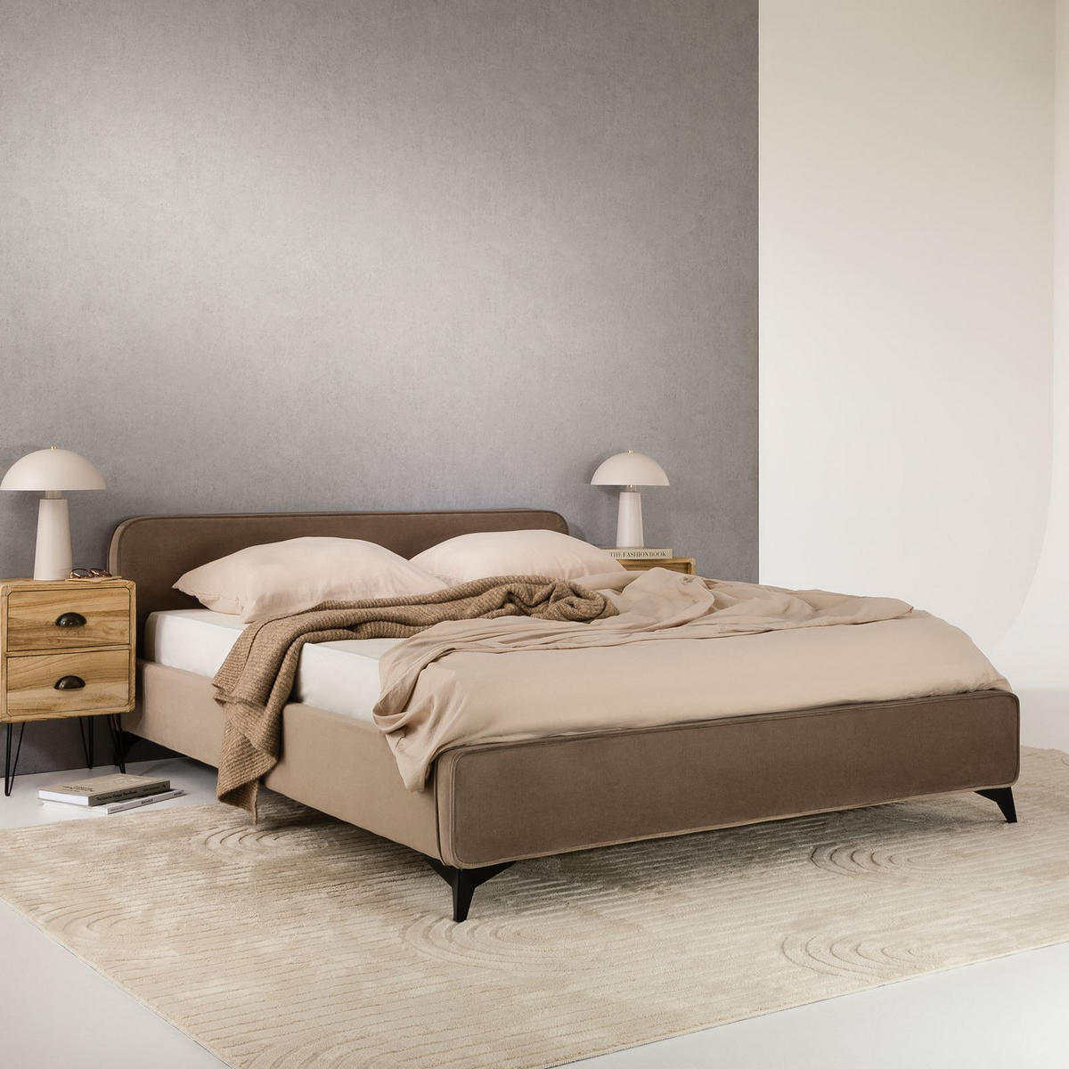 POLSTERBETT LAVORO 140x200 cm greige - Greige, Textil (140/200cm) - IDIMEX