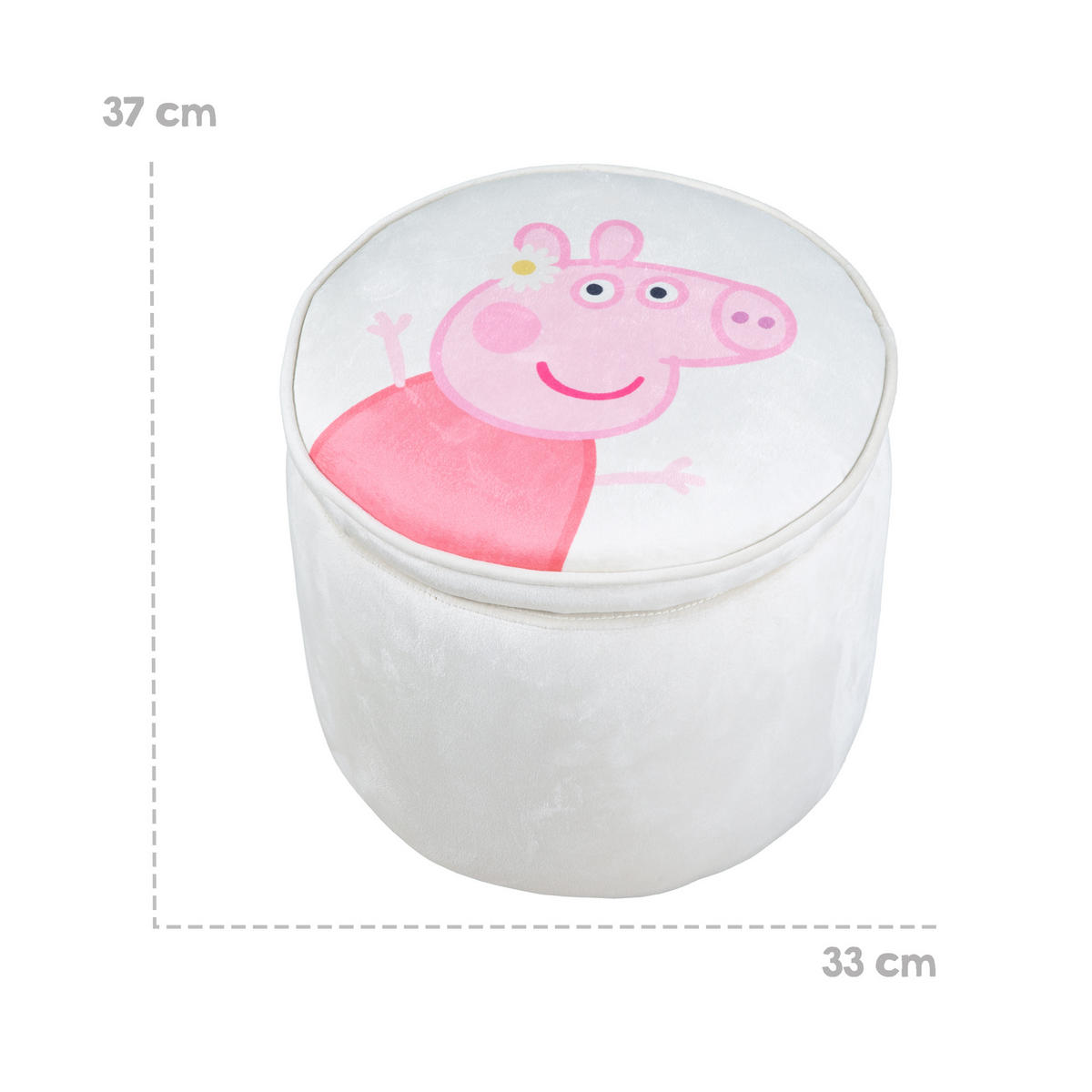 KINDERHOCKER RUND Peppa Pig - Beige, Holzwerkstoff/Textil (33/27/33cm) - Roba