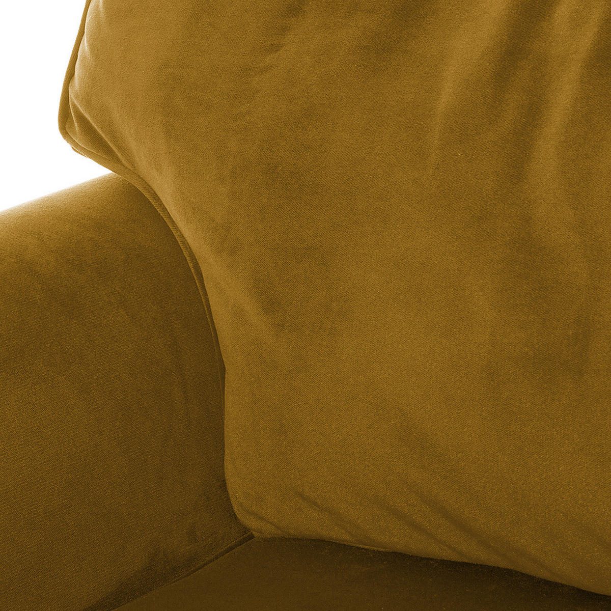 3-SITZER SOFA - Samt - Gelb, Textil (202/93/100cm) - home24