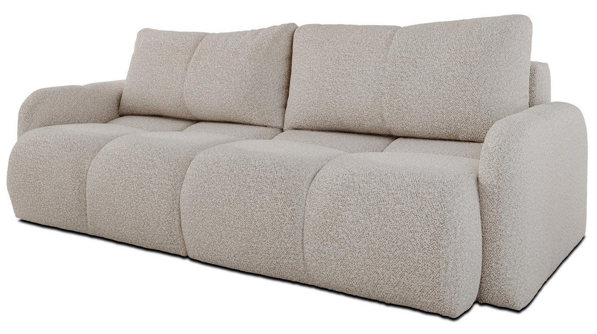 SOFA Potto mit ausziehbarer Ottomane Creme - Creme, Kunststoff/Textil (232/90/110cm) - Selsey
