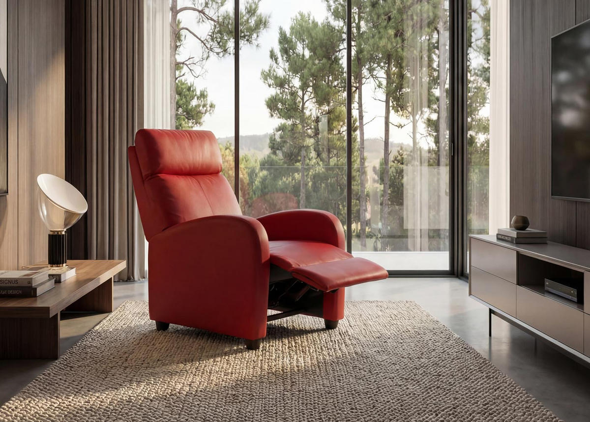 RELAXSESSEL Rot - Rot, Textil (72/105/92cm) - MCW