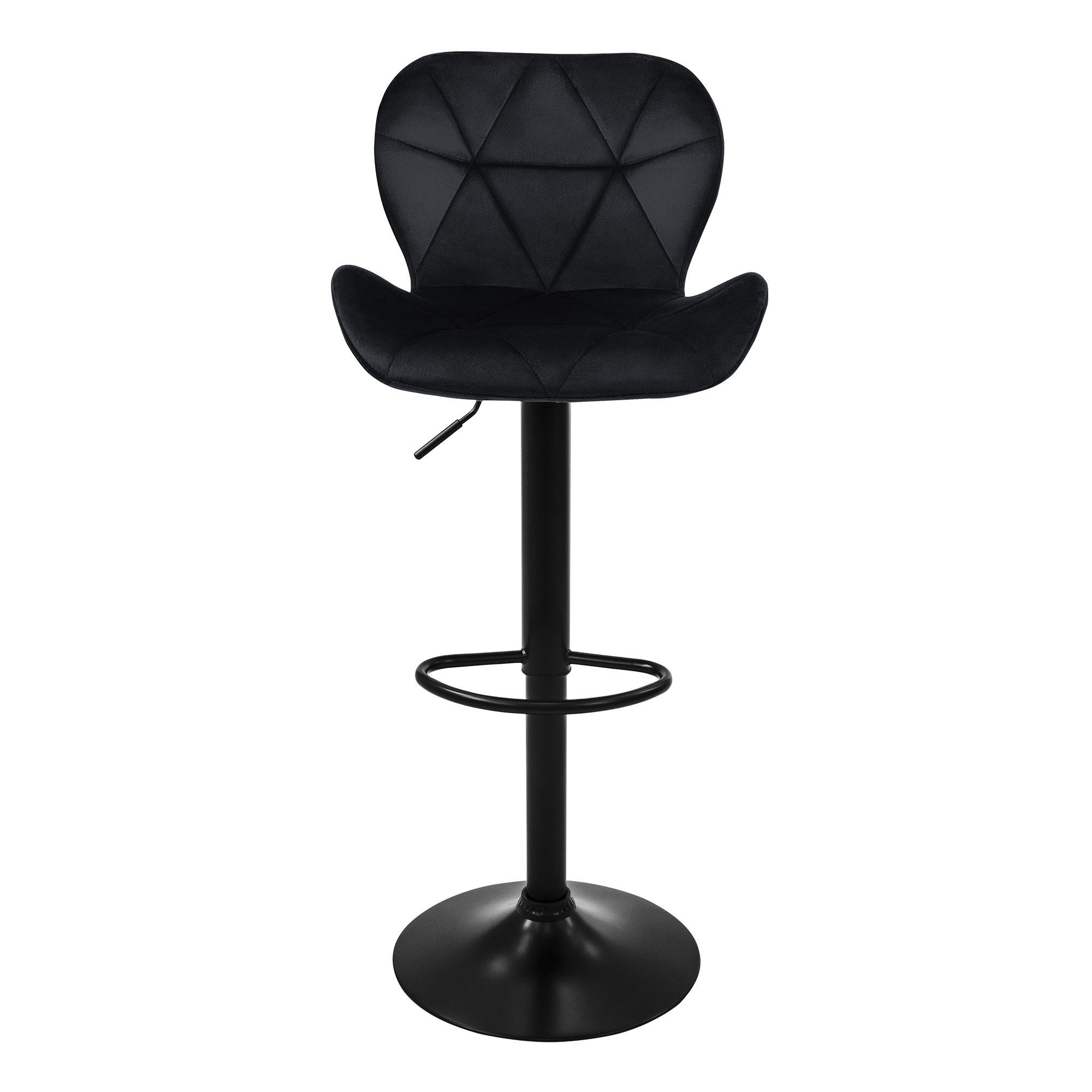 BARHOCKER Samt schwarz 2er Set - Schwarz, Metall (41/110/47cm) - ML-DESIGN