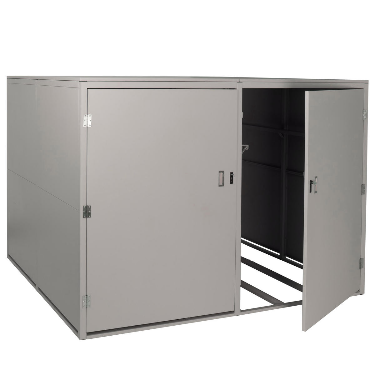 4ER-FAHRRADGARAGE L56C rechteckig Hellgrau - Hellgrau, Metall (222/160/208cm) - MCW