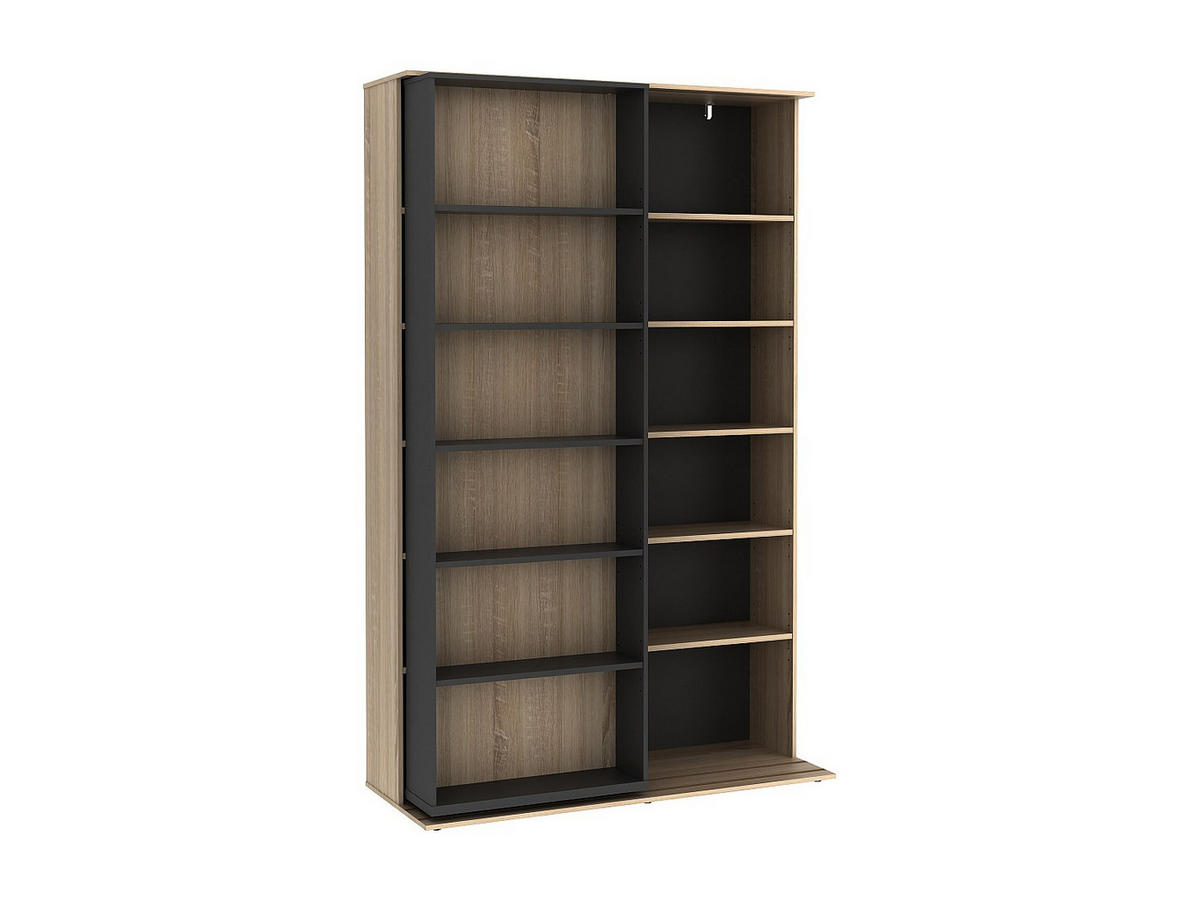 BÜCHERREGAL - 116.6 cm x 46 cm - holz - anthrazitgrau, naturfarben hell Prali - Anthrazit/Naturfarben, Holz (116.6/185/46cm) - Vente-Unique
