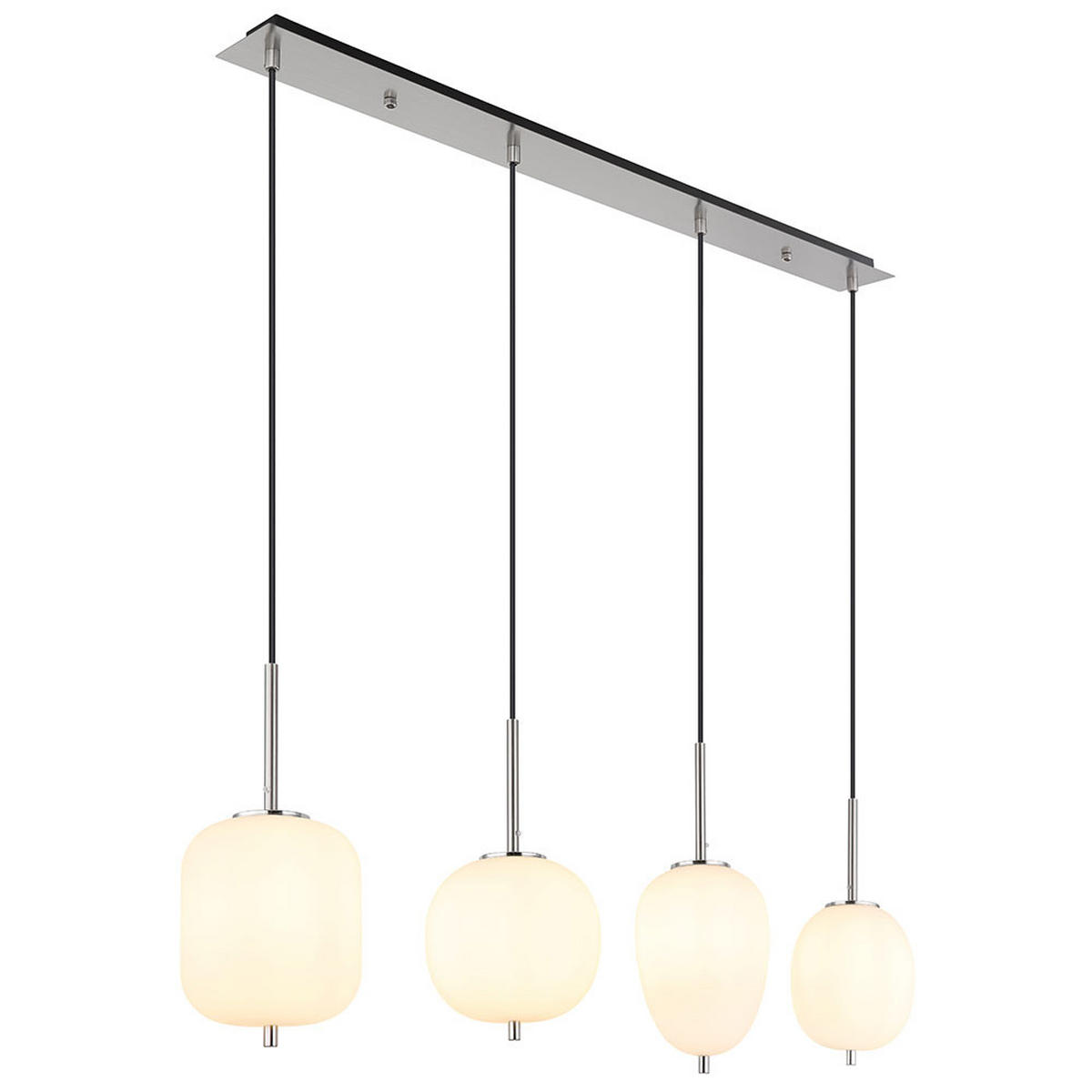 LED HÄNGELEUCHTE Metall Silber Opalglas 4-Flammig - Silberfarben, Glas (110/18.5/120cm) - Globo Lighting