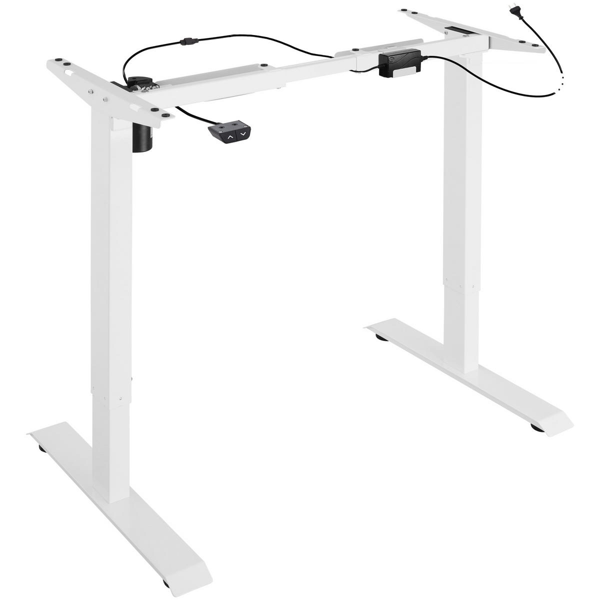 TISCHGESTELL Yannick,85 - 129 x 65 x 71 - 121 cm,weiß - Weiß, Metall (129/65/121cm) - tectake