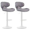 BARHOCKER 2er Set Stoff hellgrau - Hellgrau/Weiß, Textil/Metall (46/88/49cm) - CLP