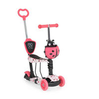 KINDERROLLER Lollipop 3 in 1 rot Schiebestange, Sitz, PU-Vorderräder mit LED - Rot, Kunststoff (59/26/84cm) - Moni