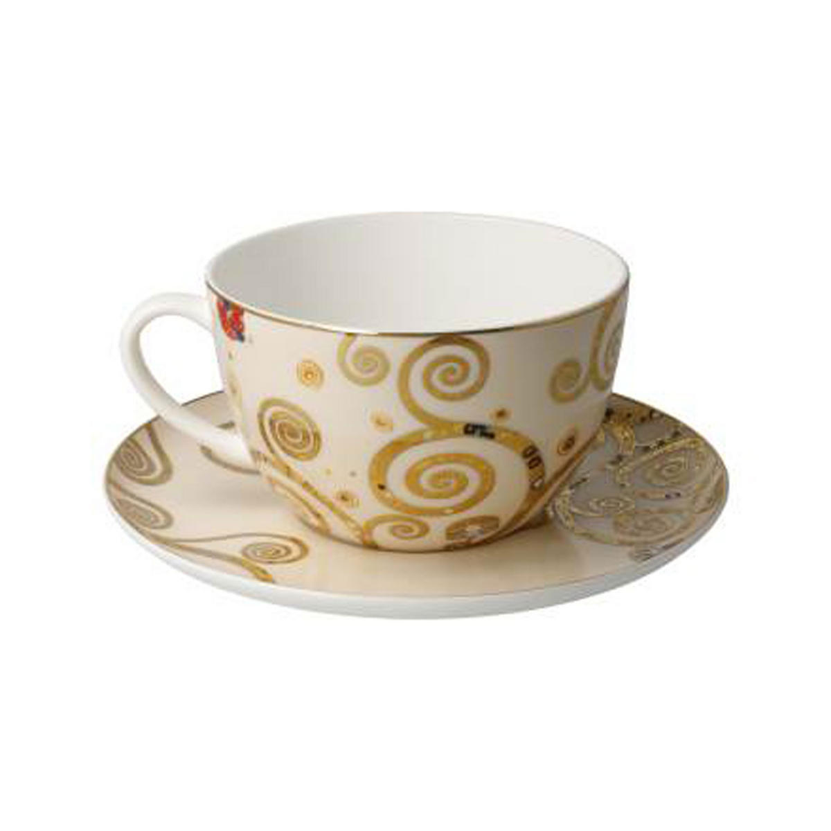 MILCHKAFFEETASSE Gustav Klimt - Der Kuss, Fine Bone China - Multicolor, Keramik (0.35L) - Goebel
