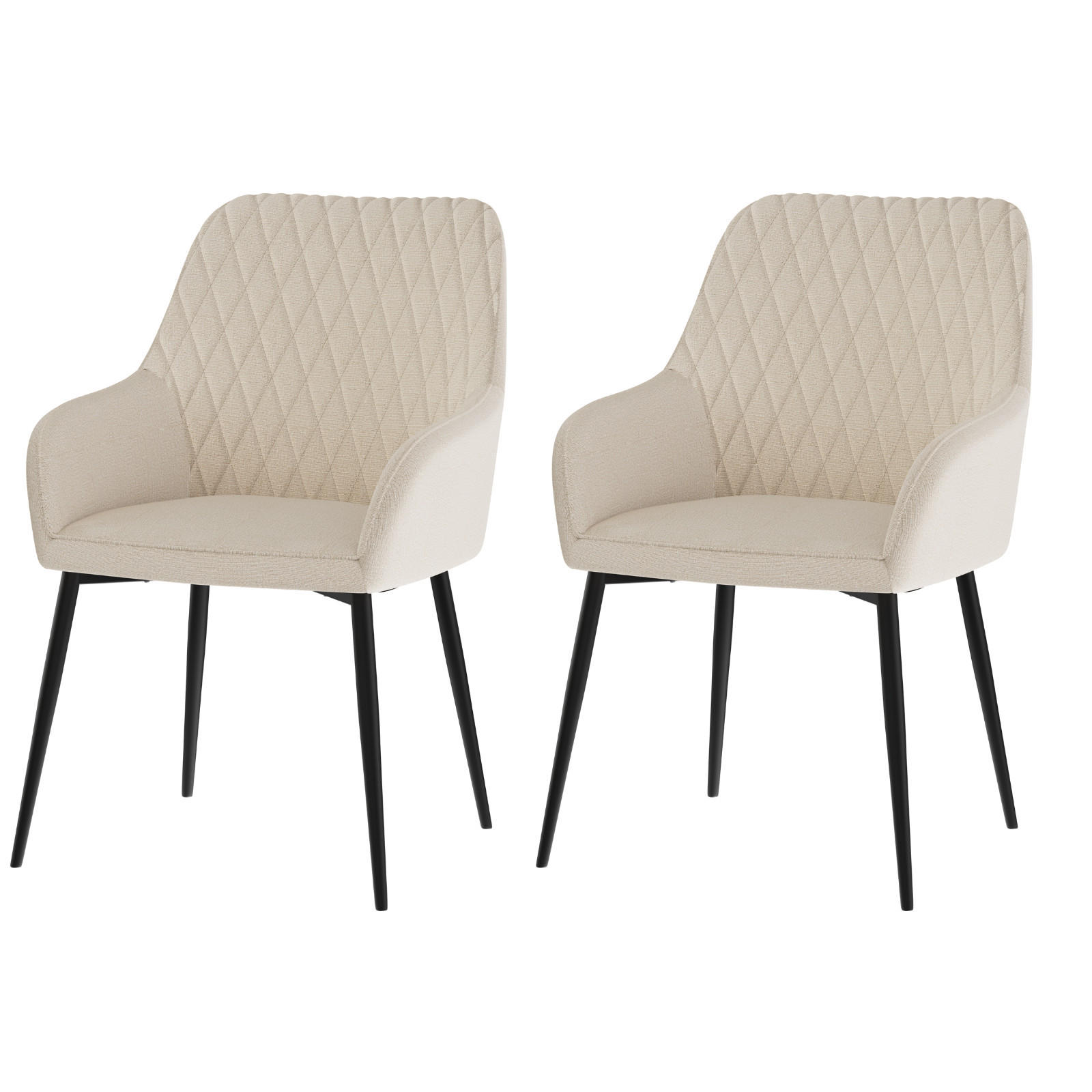 ARMLEHNSTUHL-SET 2 Stück in Stoff(YZ8) - Weiß, Textil (59/78/65cm) - HOMAVO