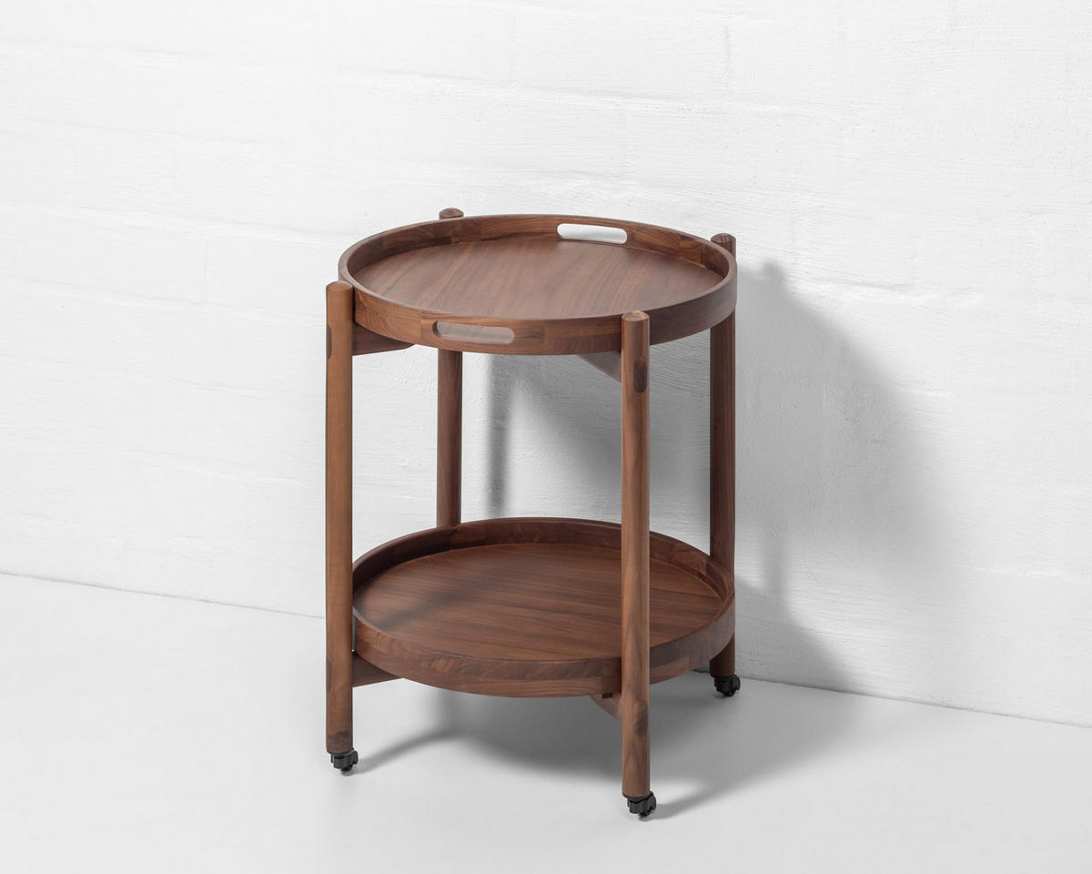 SERVIERWAGEN Hugo, Walnuss - Braun, Holz (51/65/51cm) - WOODEK