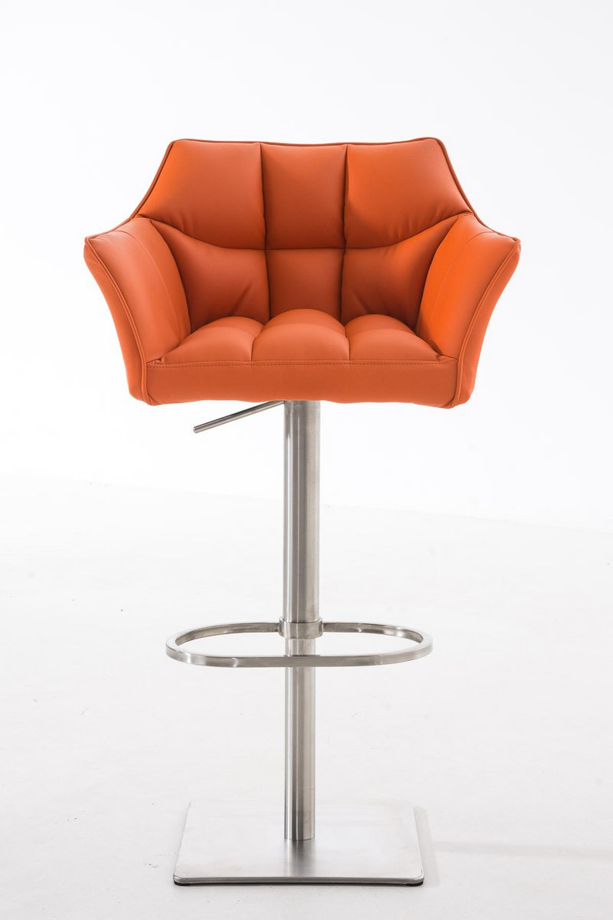 BARHOCKER Damaso 88x64x45 cm orange - Orange, Leder (64/88/45cm) - furnicato