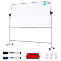 MOBILES Board, Serie: TM Idea/Flex – mit doppelseitiger Whiteboard-Oberfläche, drehbar, 200x100 cm - Weiß, Metall (200/100/62cm) - ALLboards